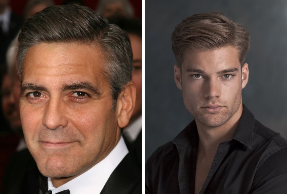 Men wearing a side-swept hairstyle