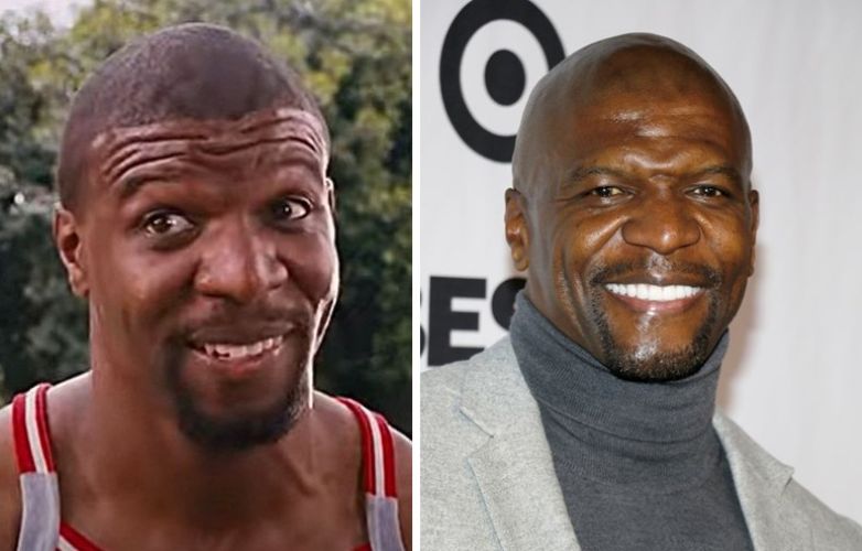 Terry Crews with hair vs Terry Crews bald