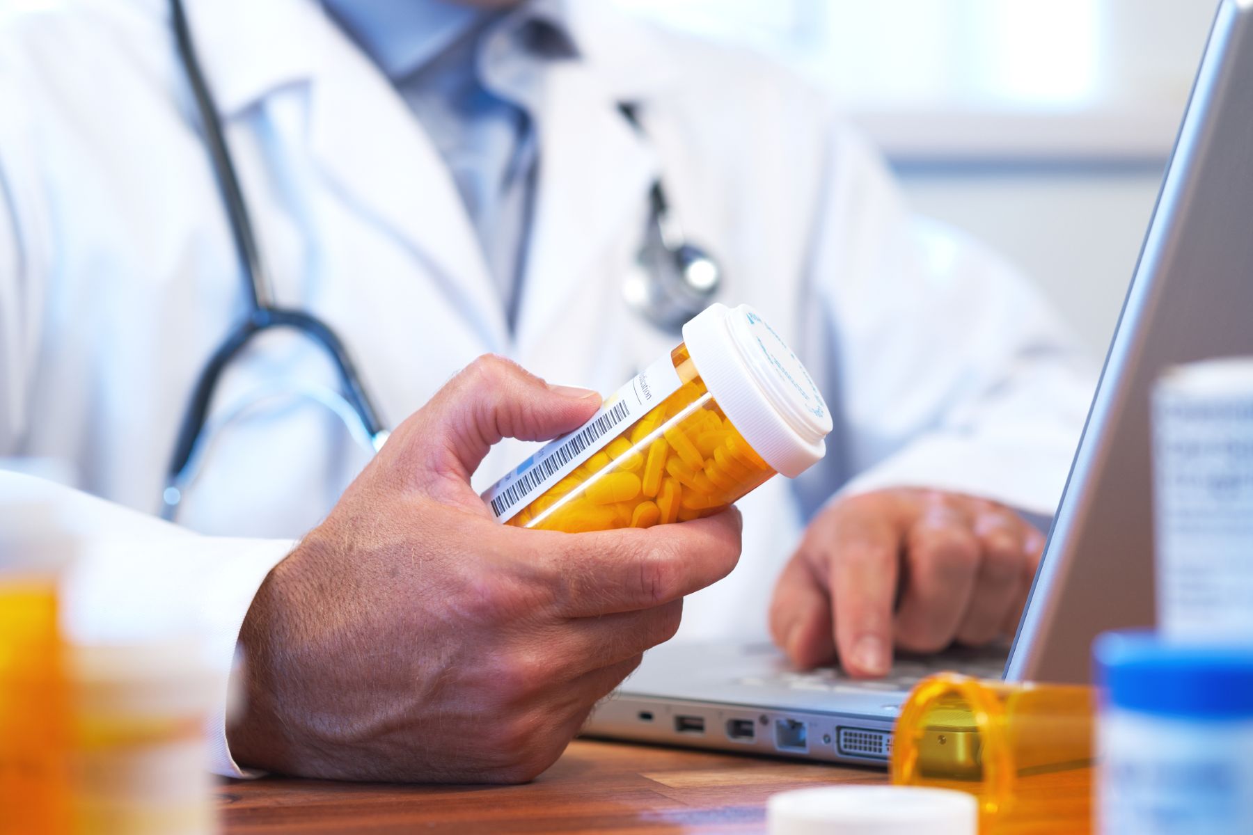 Doctor reviewing medication