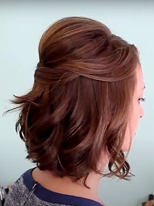 Curly wavy half-up half-down