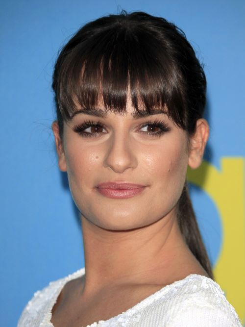 Lea Michele with an arched fringe