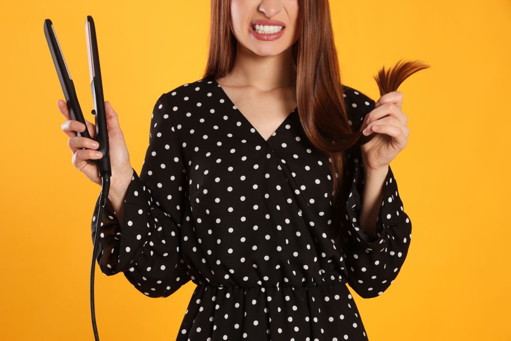 Excessive use of heat styling can lead to damaged hair