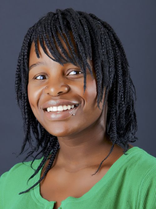 Woman with a braided fringe