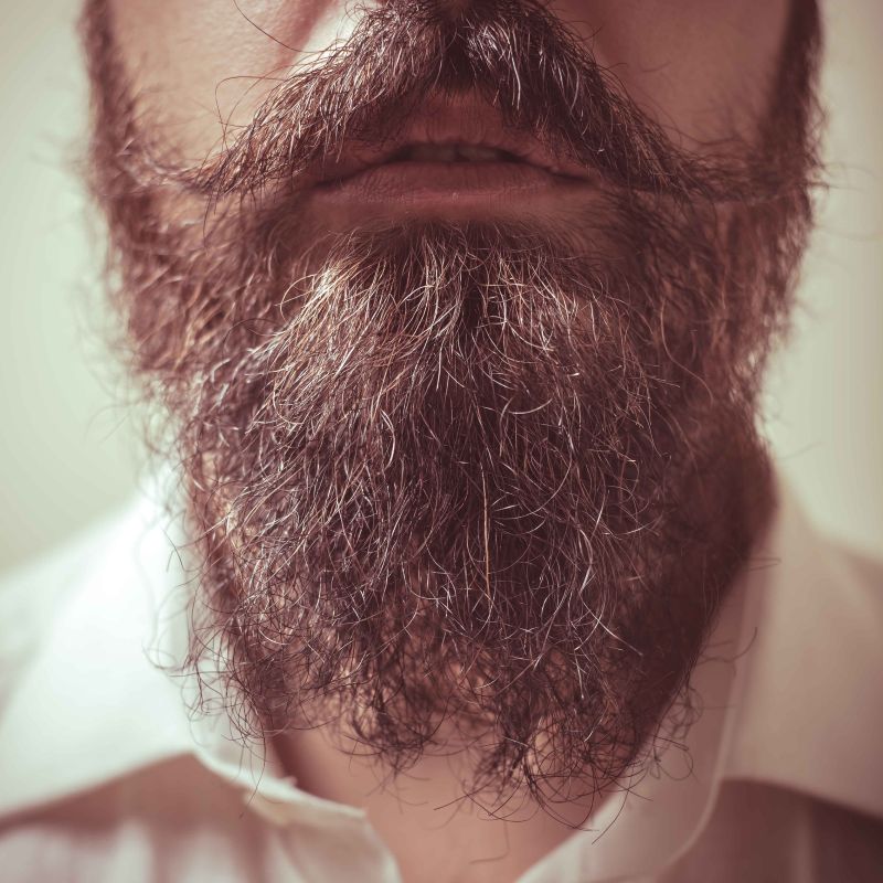 Man with a damaged beard