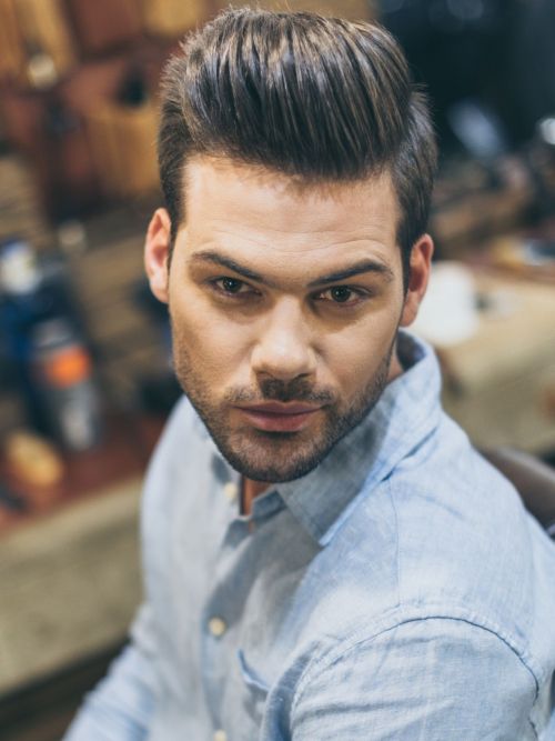 Pompadour for a balding crown in men