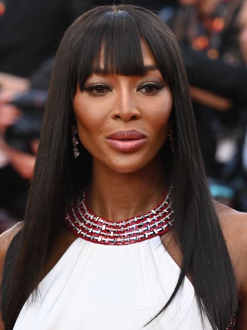 Naomi Campbell with a choppy fringe