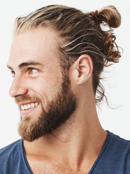 Top knot for men balding on top