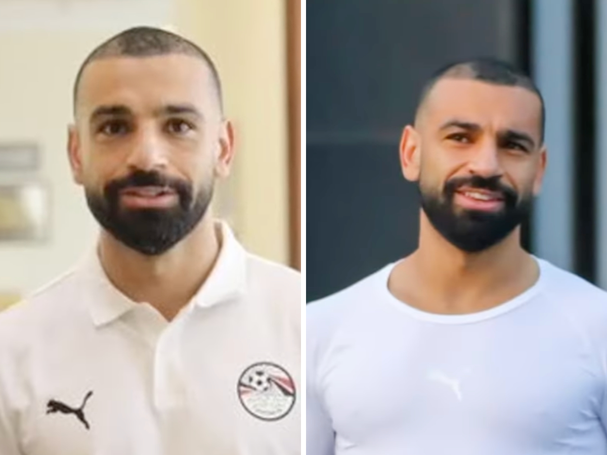 Mo Salah with a shaved head