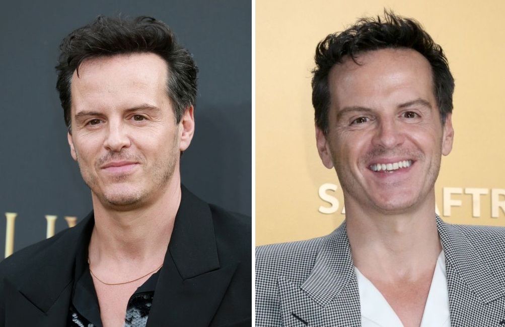Andrew Scott in 2023 (left) and 2025 (right)