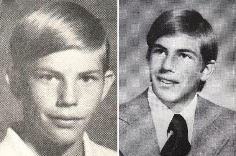 Kevin Costner aged 15 (left) and 18 (right)
