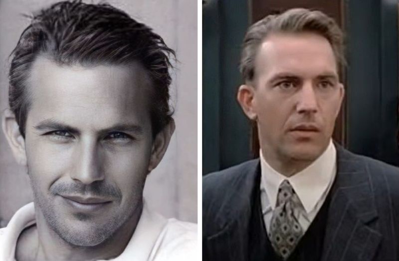 Kevin Costner aged 30 (left) and 31 (right)