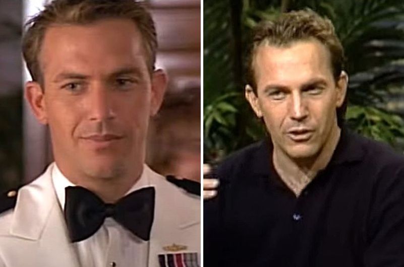 Kevin Costner aged 32 (left) and 35 (right)