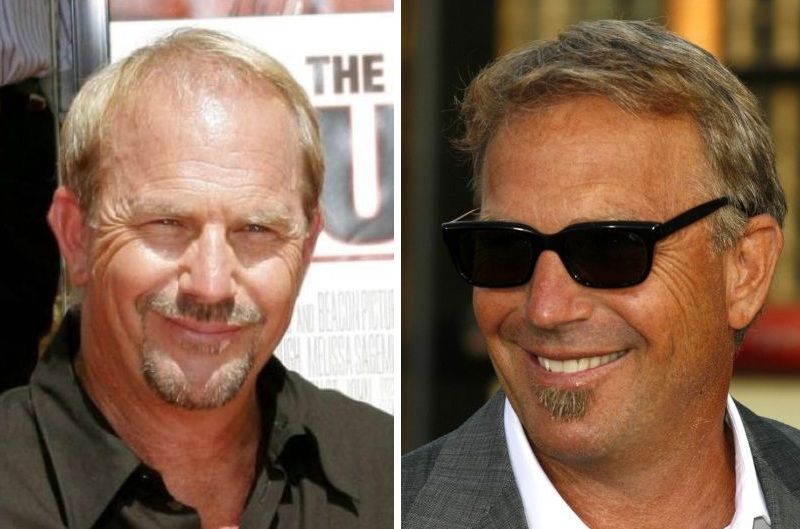 Kevin Costner in 2006 (left) and 2007 (right)