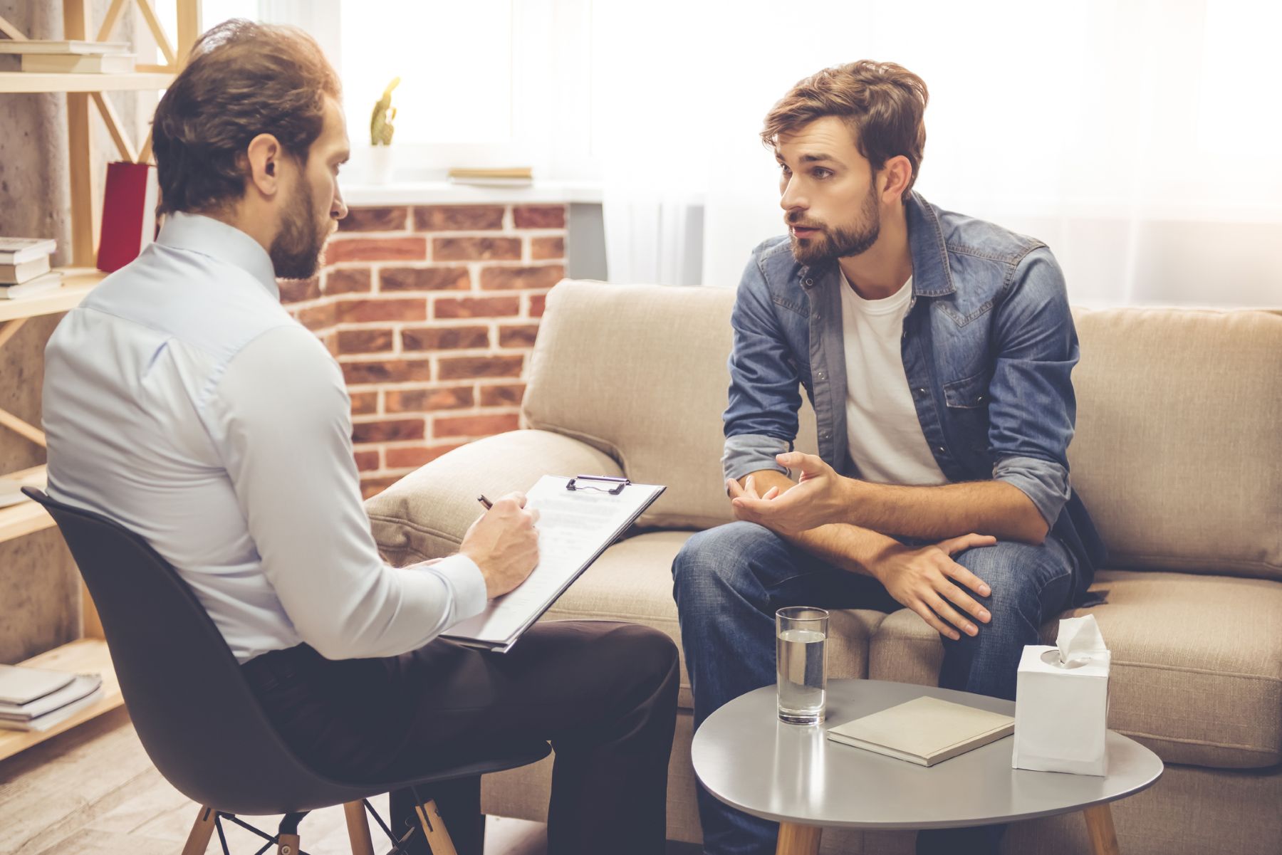 Man seeing therapist about Finasteride depression