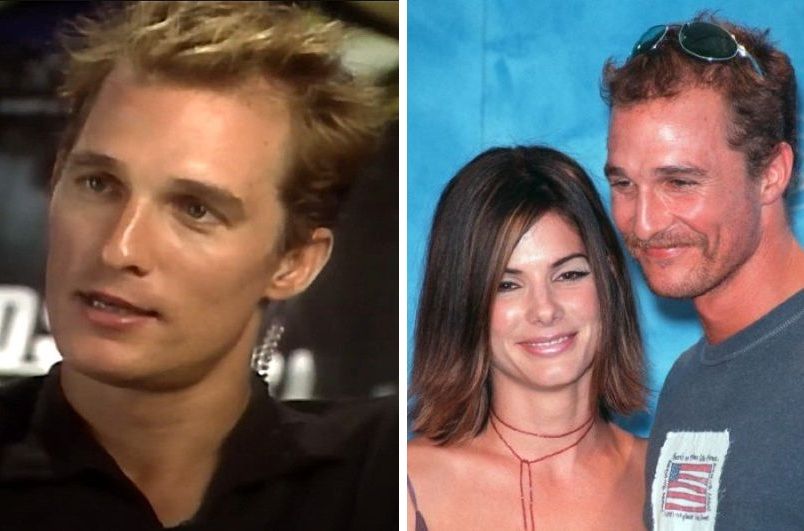 Matthew McConaughey in 1999 (left - with Sandra Bullock)