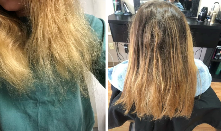 What does damaged hair look like